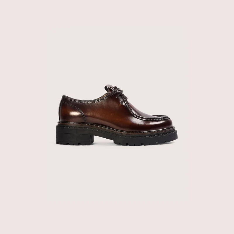 Etta Lace-Up Chunky Loafers - Tan