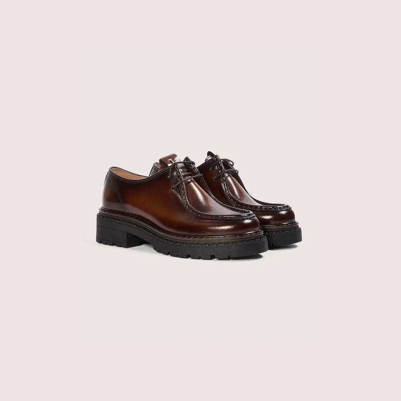 Etta Lace-Up Chunky Loafers - Tan