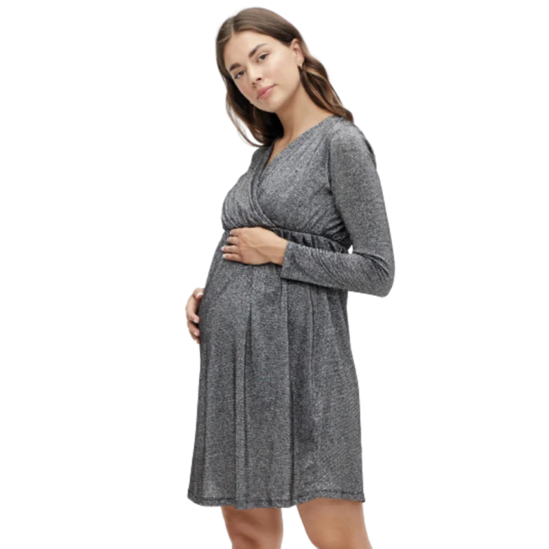 Mamalicious Glitzerkleid für Umstandsmode und Stillzeit