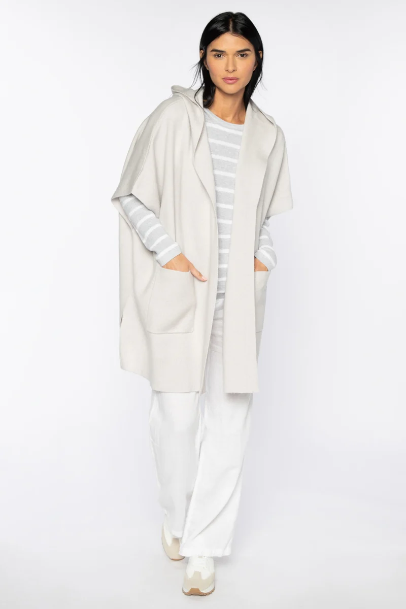 Hooded Sleeveless Cardigan