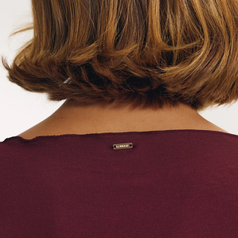 Slash Neck Top - Cherry Lacquer