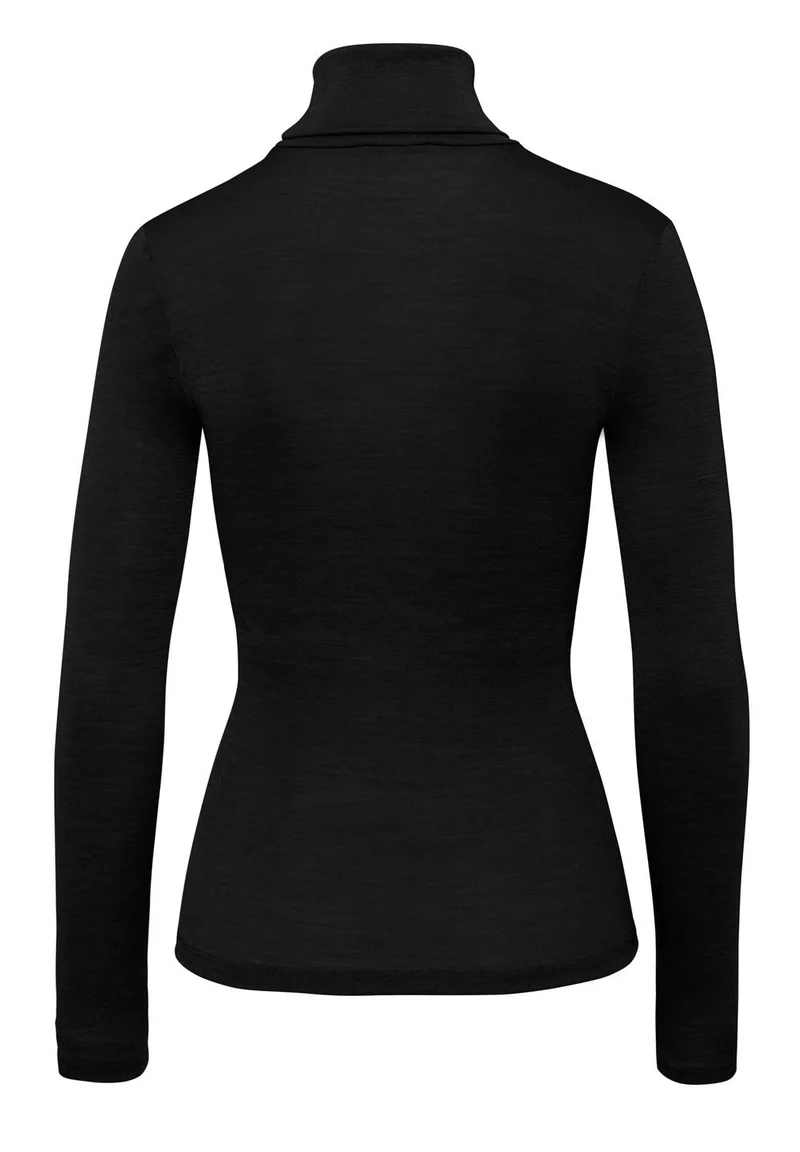 Woolen Silk Turtle-Neck Shirt | black 071423-070018
