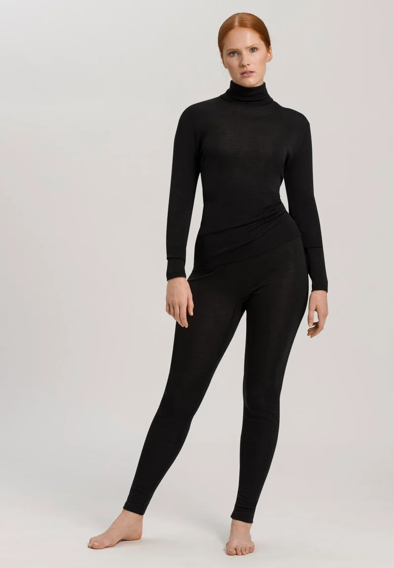Woolen Silk Turtle-Neck Shirt | black 071423-070018