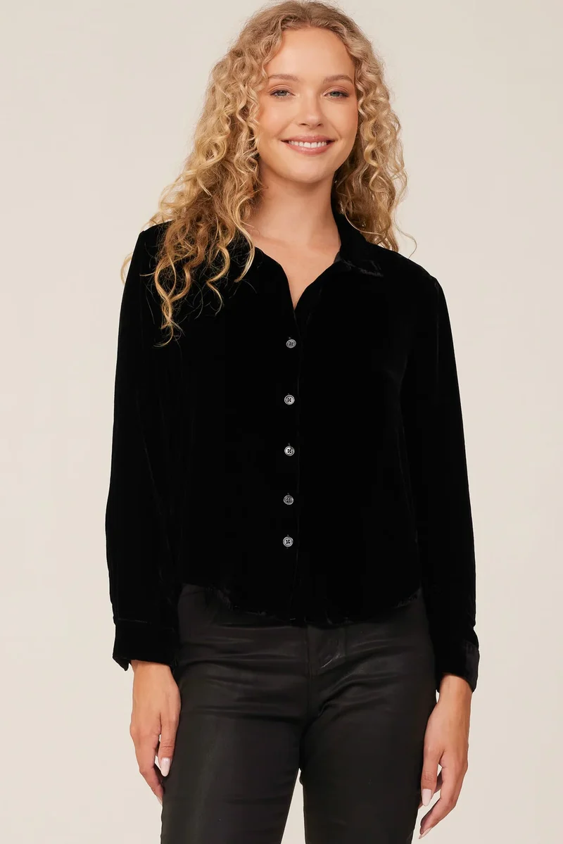 Velvet Long Sleeve Shirt