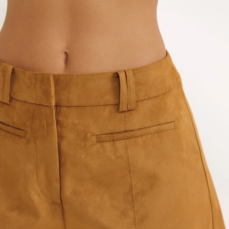 Suedette Shorts - Tan