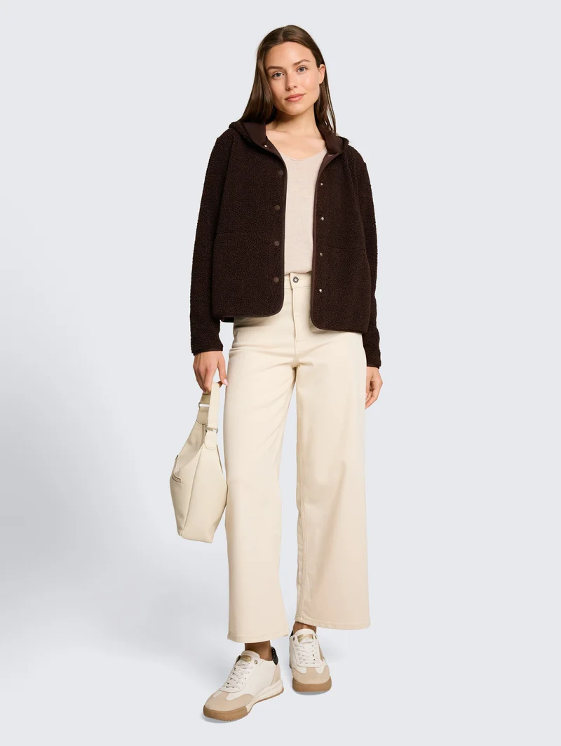 Teddy Sweatjacke mit Kapuze
