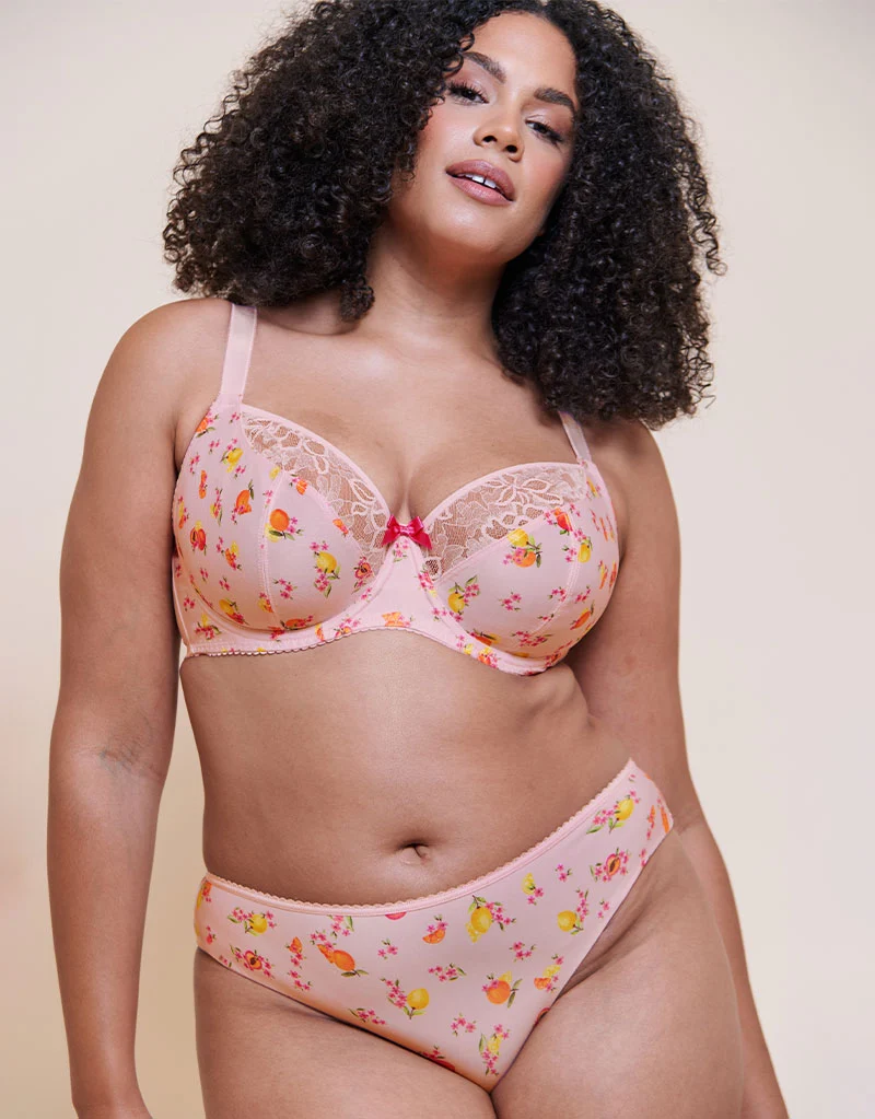Curvy Kate Spellbound Printed Balcony Bra Blush Floral Print