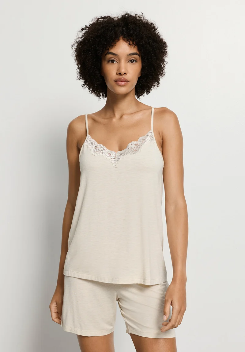 Natural Elegance Sleeveless Short Pyjama | summer sand melange 074962-073080