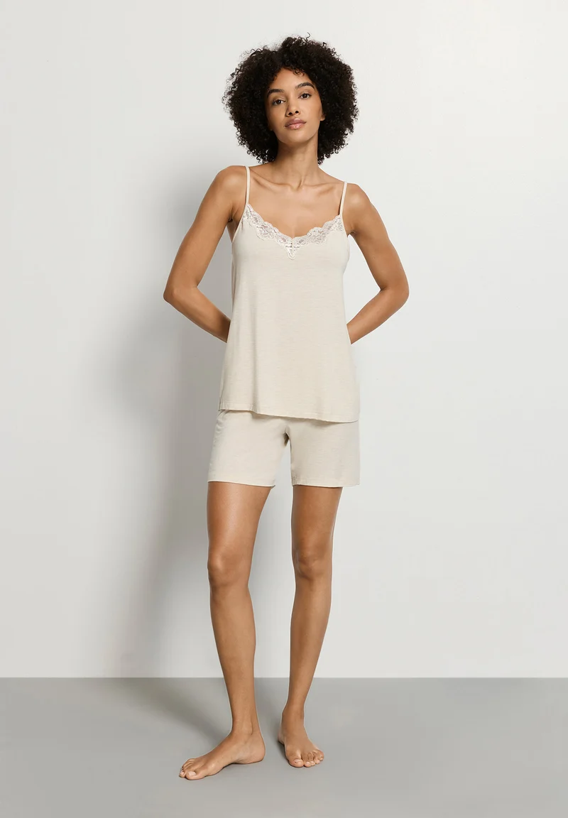 Natural Elegance Sleeveless Short Pyjama | summer sand melange 074962-073080