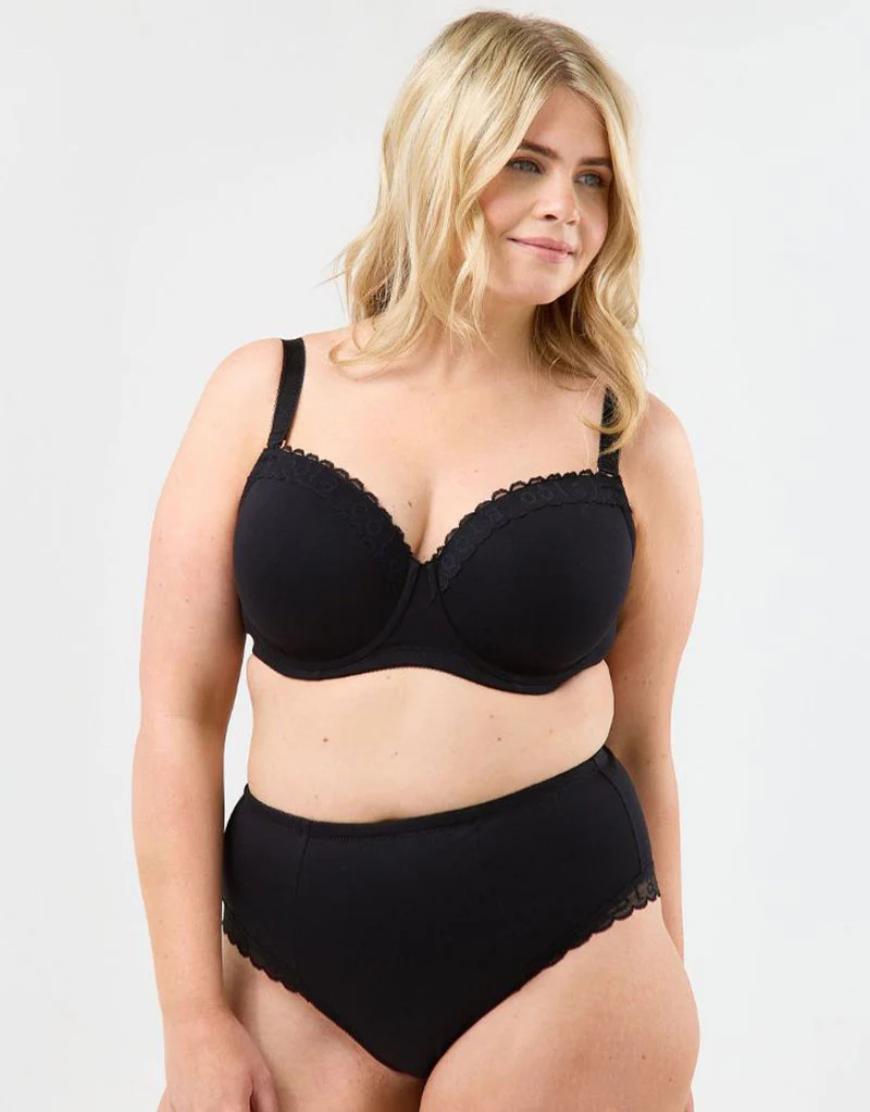 Oola Super Soft Cotton High Waist Control Brief Black