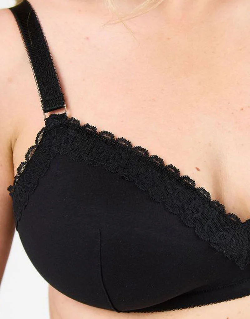 Oola Super Soft Cotton Padded Non-Wired Bra Black