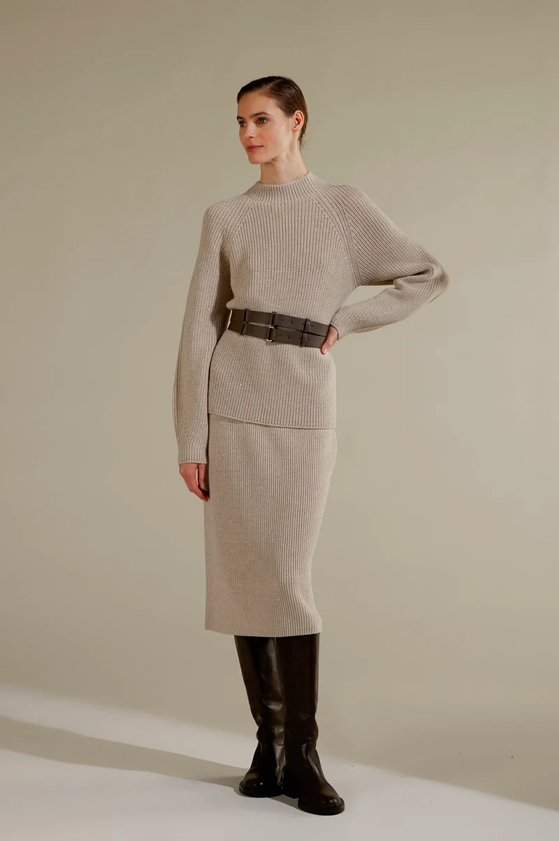Oatmeal Knit Skirt