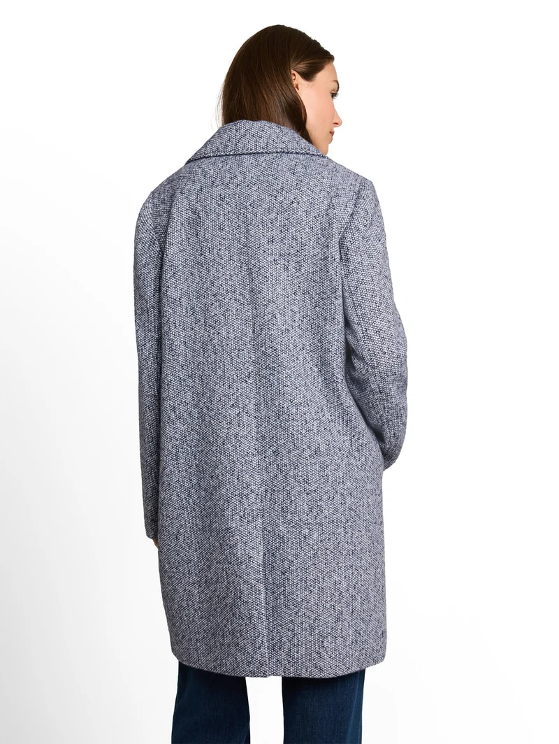 Bouclé Mantel mit Reverskragen