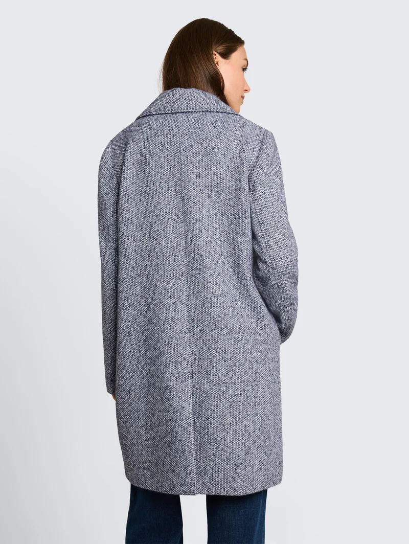 Bouclé Mantel mit Reverskragen