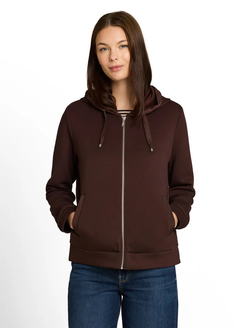 Hoodie Sweatjacke aus Scuba