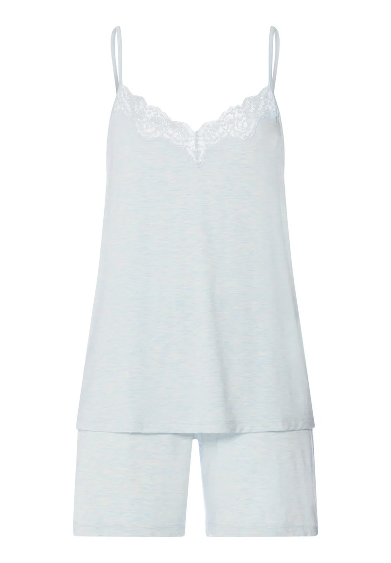 Natural Elegance Sleeveless Short Pyjama | watery blue melange 074962-073081