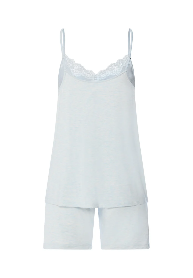 Natural Elegance Sleeveless Short Pyjama | watery blue melange 074962-073081