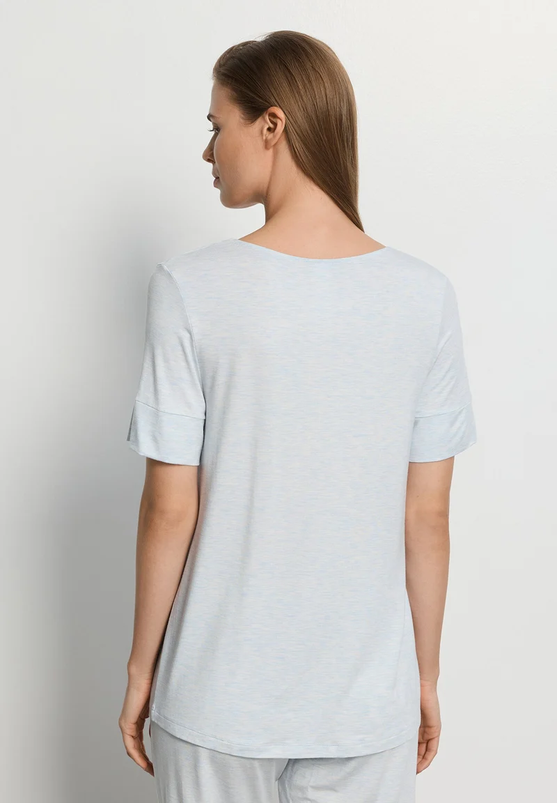 Natural Elegance S/SLV Shirt | watery blue melange 074902-073081