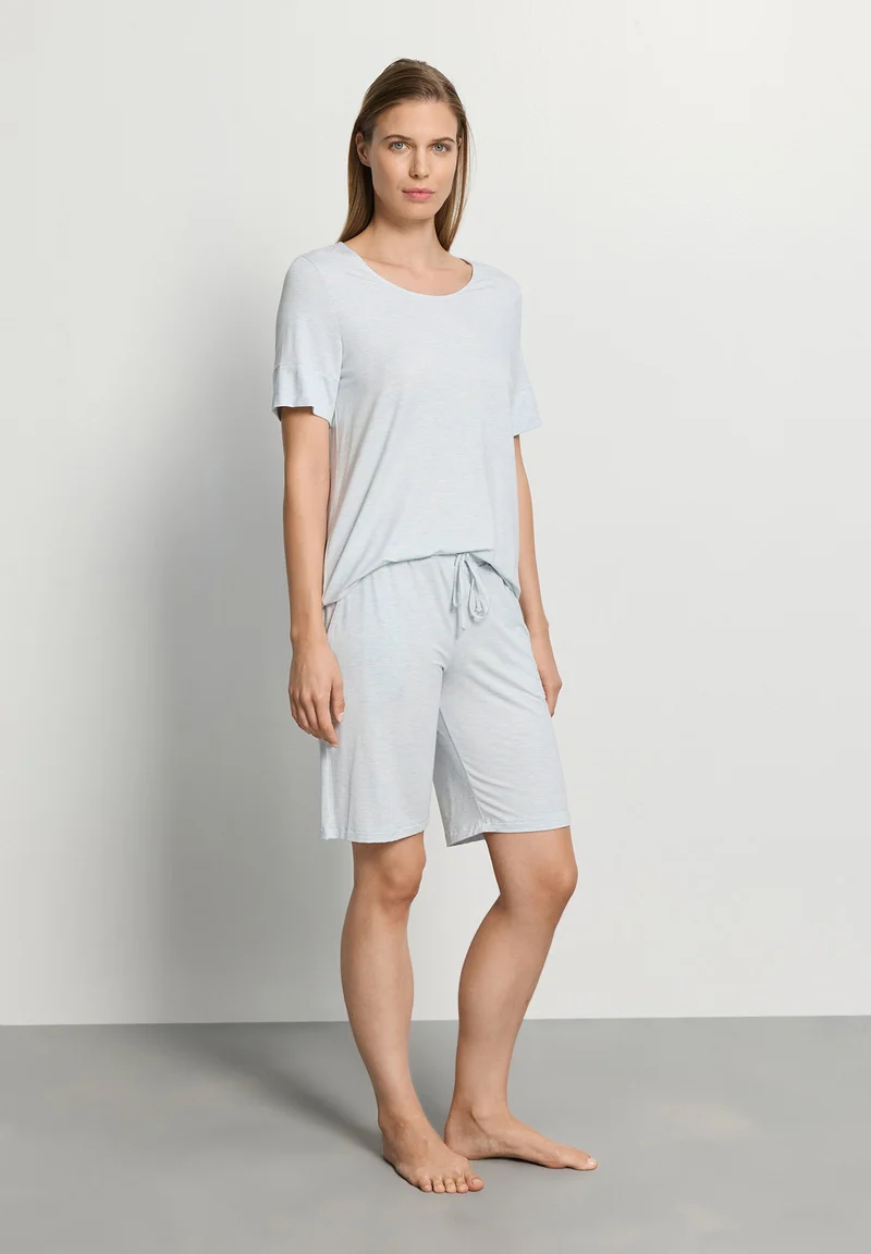 Natural Elegance S/SLV Shirt | watery blue melange 074902-073081