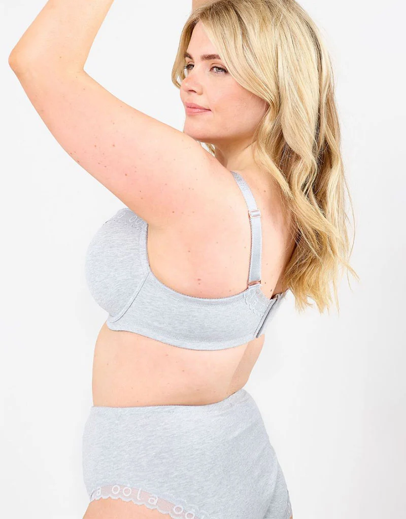Oola Super Soft Cotton Moulded T-Shirt Bra Grey Marl