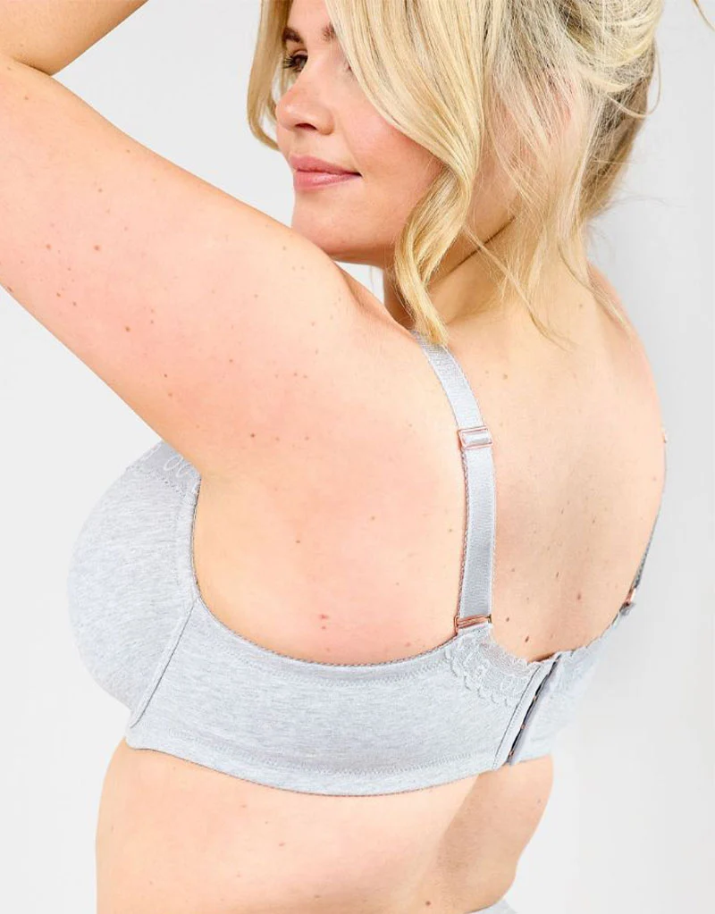 Oola Super Soft Cotton Moulded T-Shirt Bra Grey Marl
