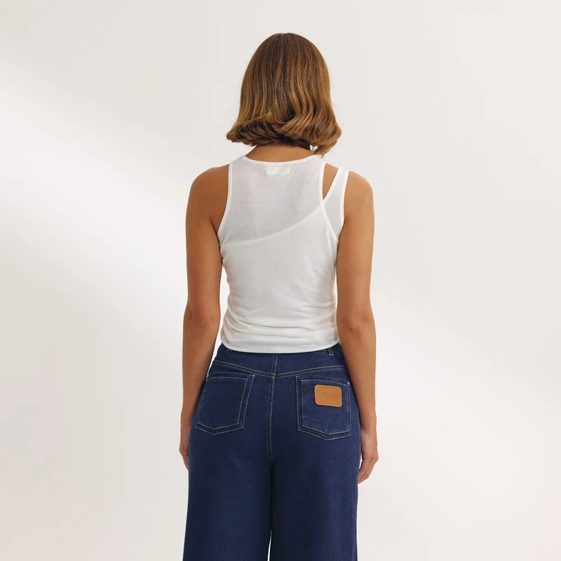 Layered Tank Top - White