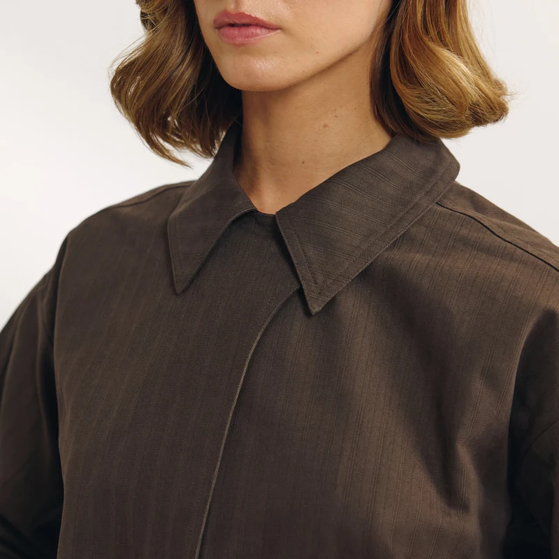 Button Detail Jacket - Dark Brown