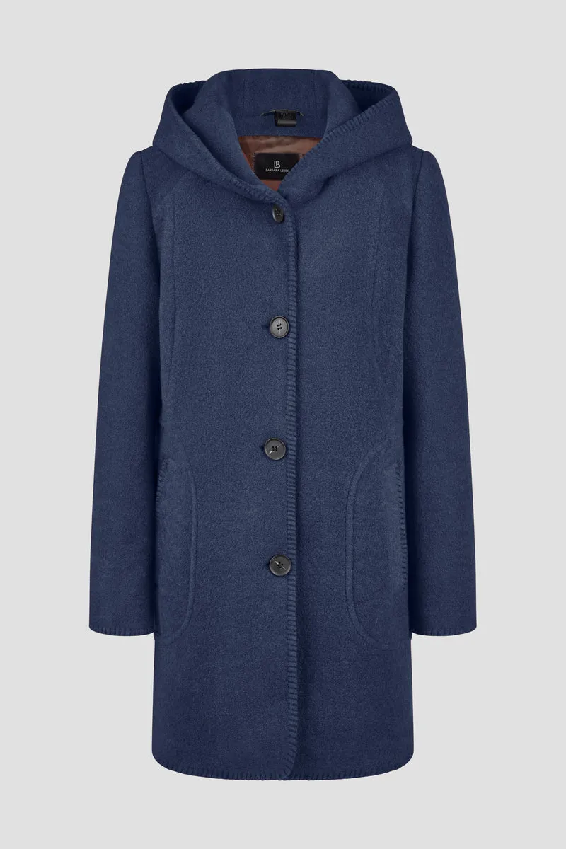 Wolljacke mit Kapuze