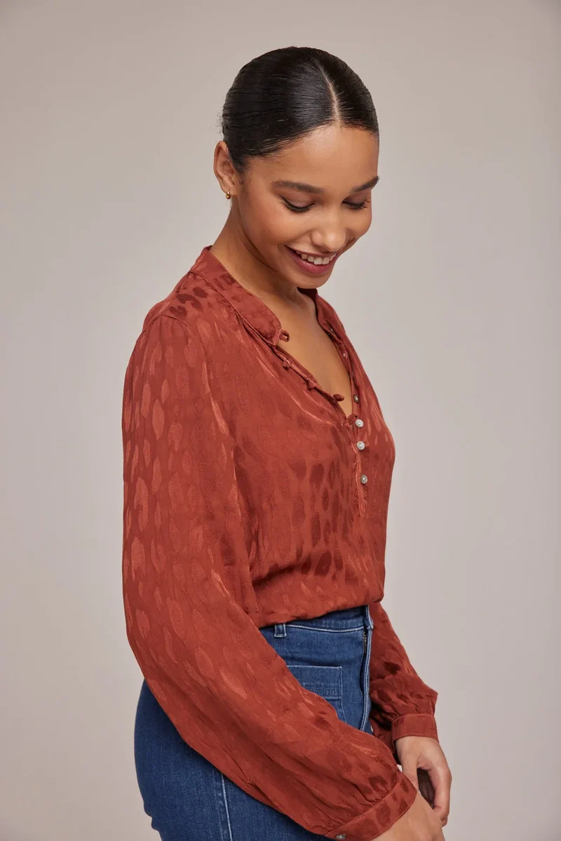 Deep Sepia Half Planket Top
