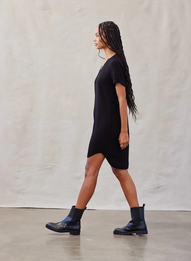 Vintage Black V Neck Dress