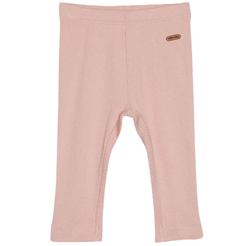 Minymo Leggings in Rippenoptik – Mahagoni-Rose