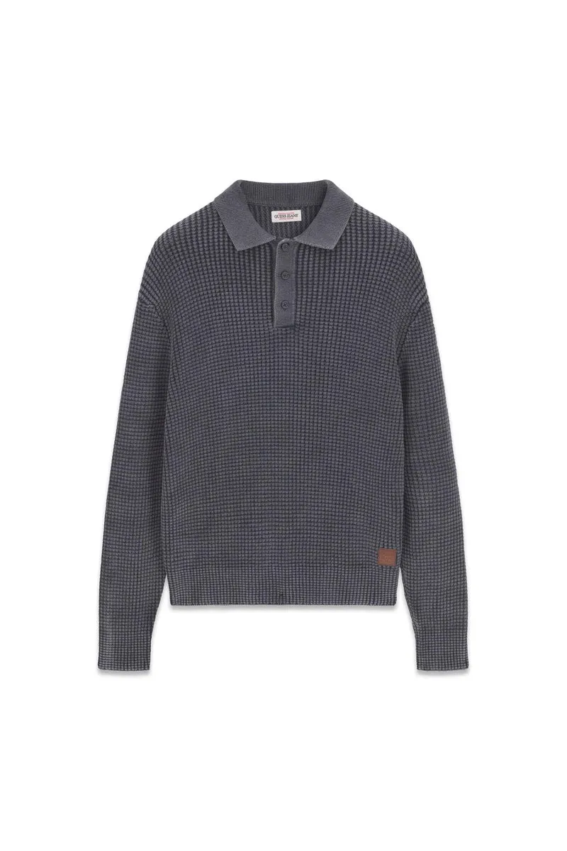 GJ LS WAFFLE POLO SWTR