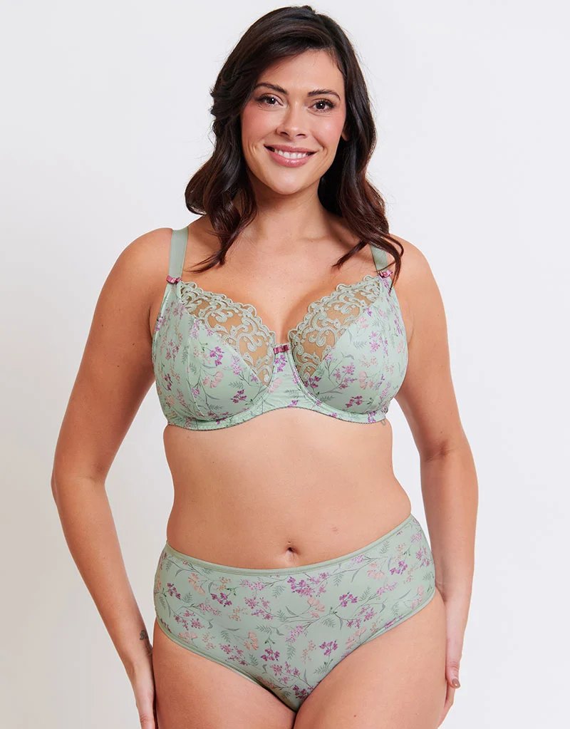 Flirtelle Everyday Full Brief Sage Green Print