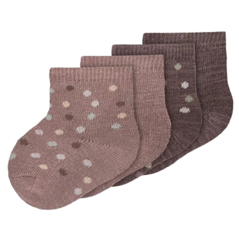 Name it 4er-Pack Wollsocken - Wak - Dots - Antler