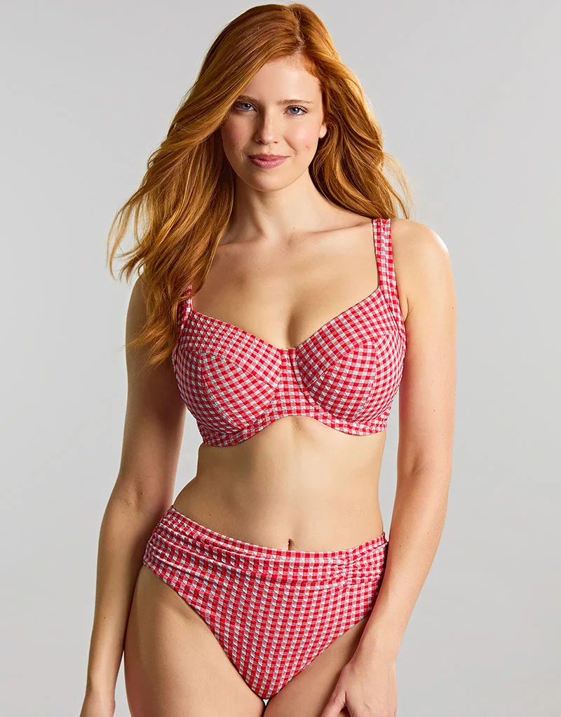 Panache Olivia Full Cup Bikini Top Red Gingham