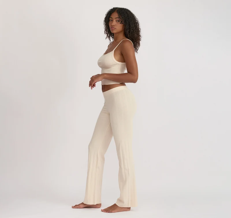 Pointelle Straight Leg Pants