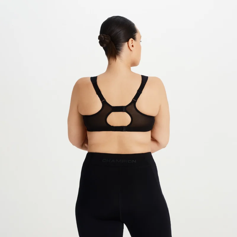 Stoßdämpfender Multisport-BH mit Stützfunktion, Schwarz