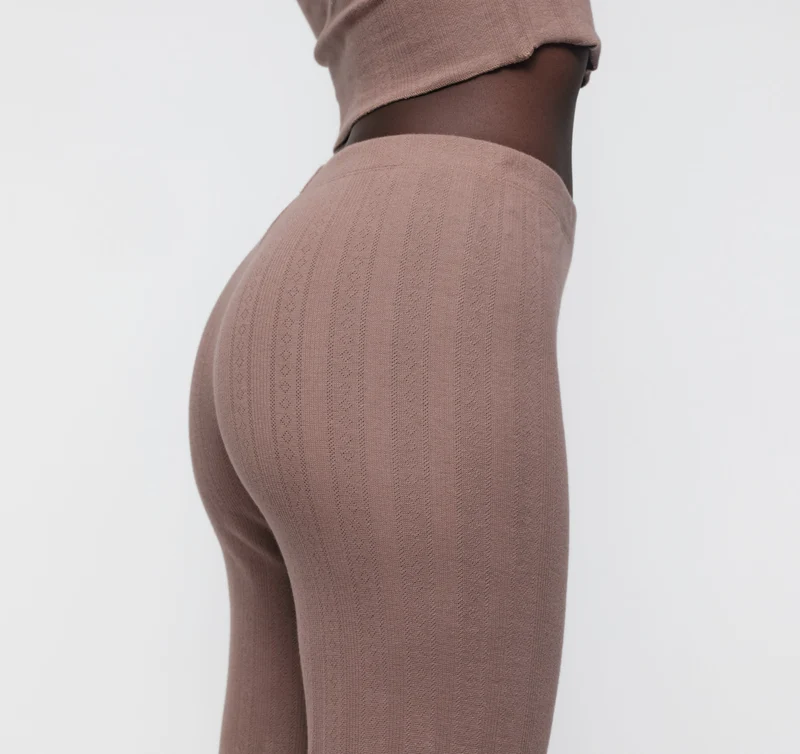 Pointelle Straight Leg Pants