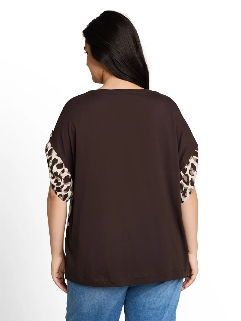 Plus Size - T-Shirt mit Leo-Print
