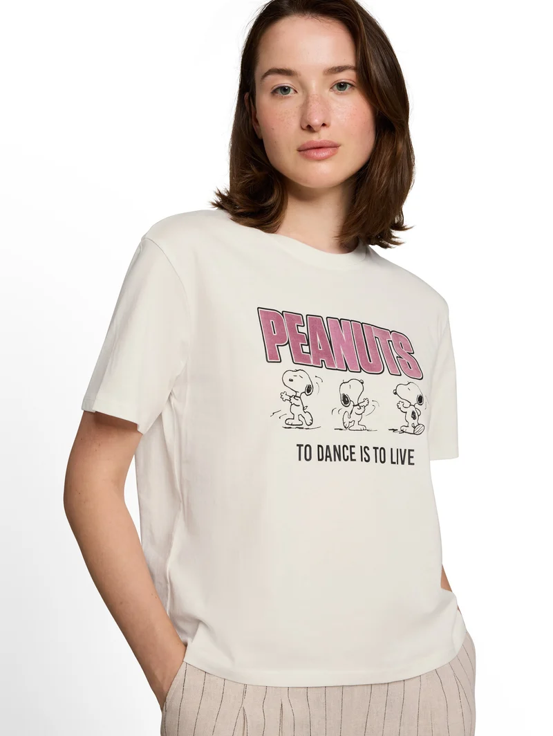 Boxy Fit T-Shirt mit Snoopy-Print