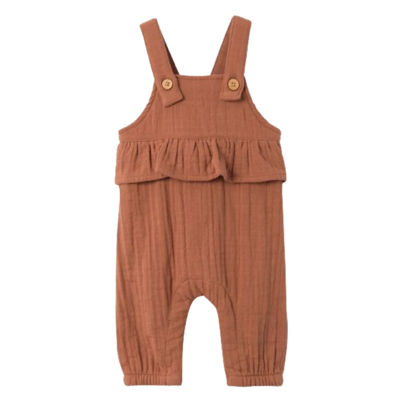 Lil' Atelier Overall aus Musselin - Tuda - Johannisbrotbraun