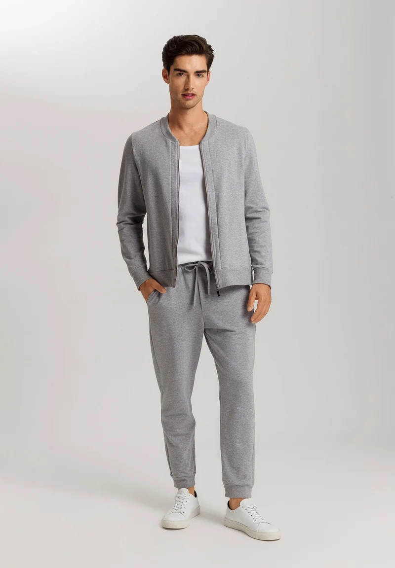 Natural Living Long Pants | grey melange 075773-073014