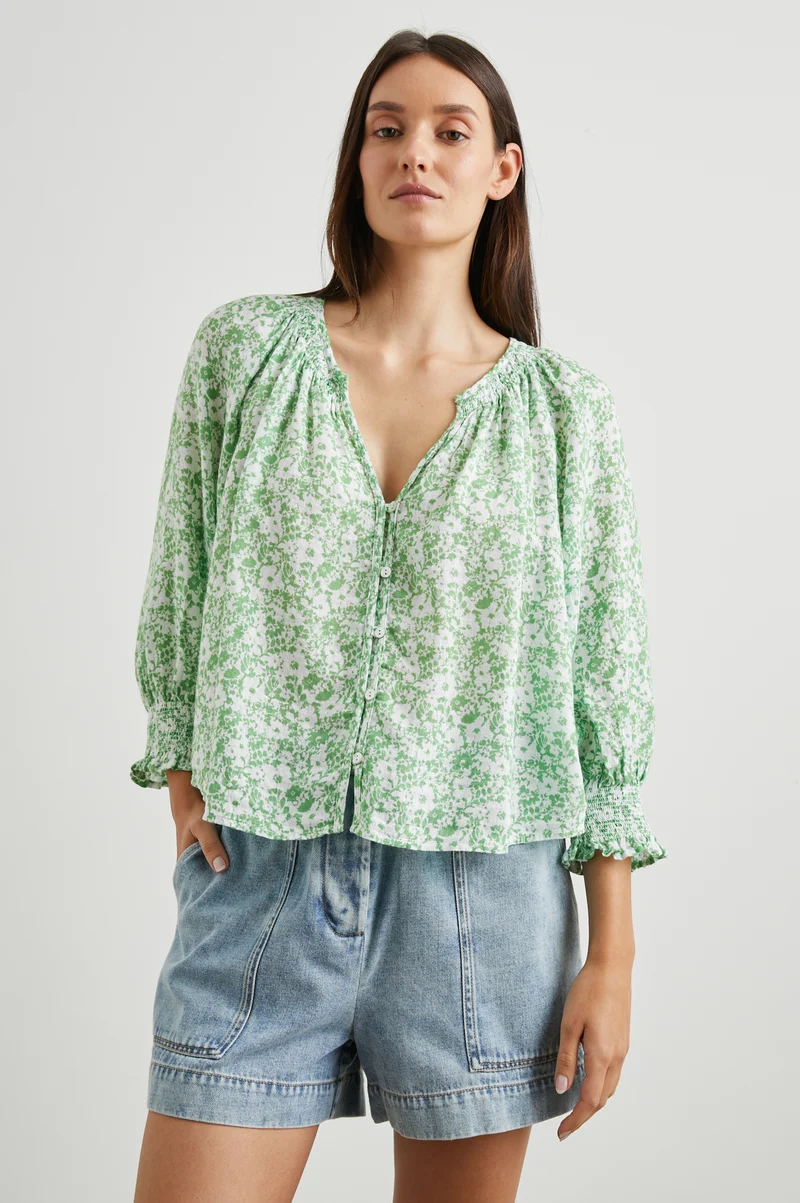 Mariah Green Texture Top