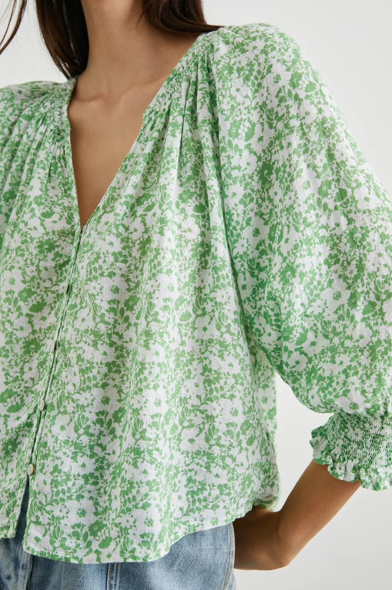 Mariah Green Texture Top