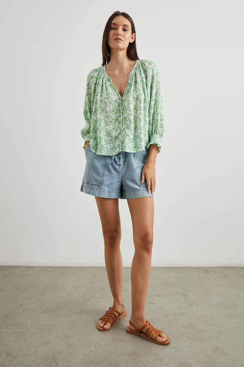 Mariah Green Texture Top