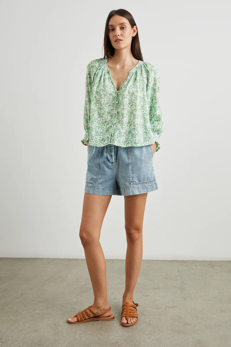 Mariah Green Texture Top