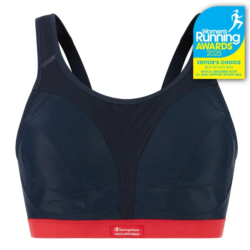 Stoßdämpfender Sport-BH mit D+ Max Support, Marineblau