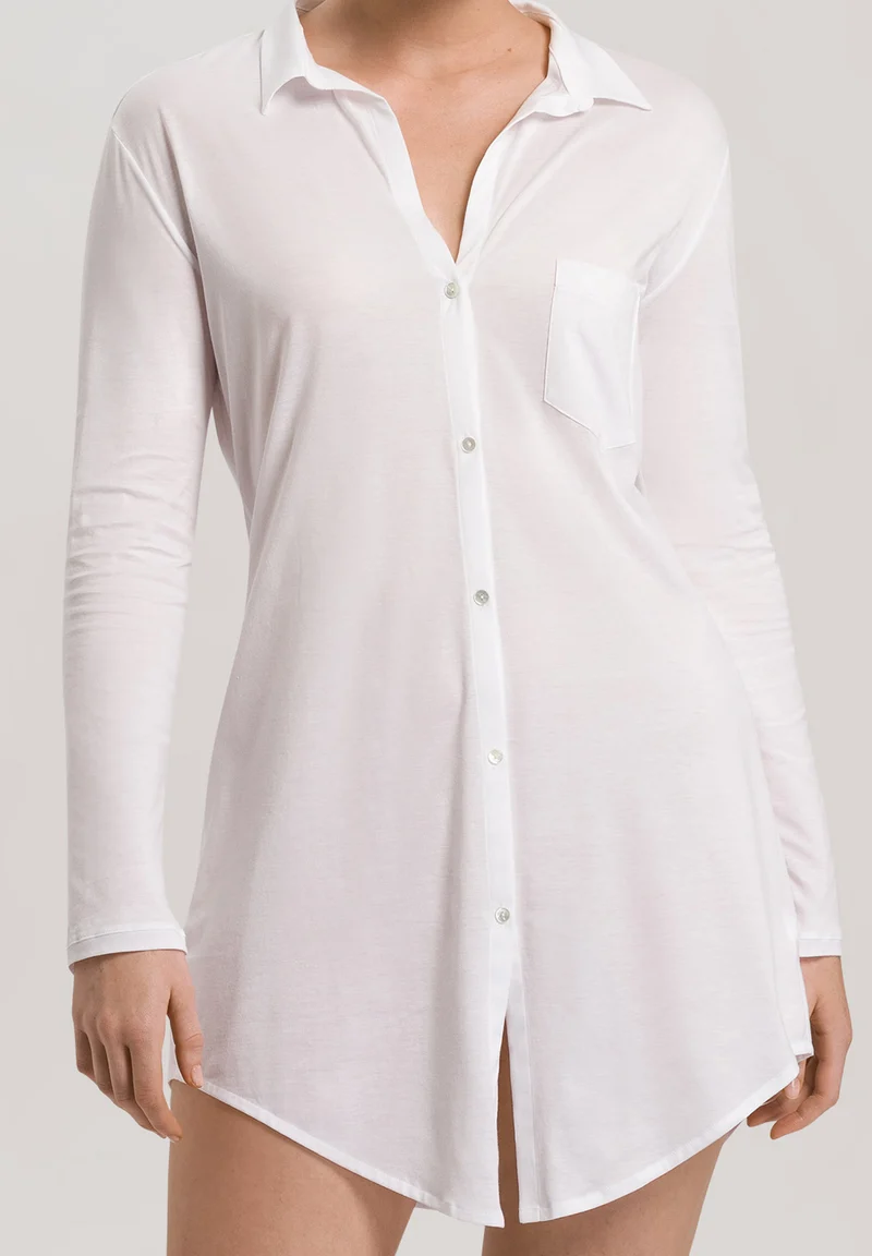 Cotton Deluxe L/SLV Nightdress 90cm | white 077958-070101