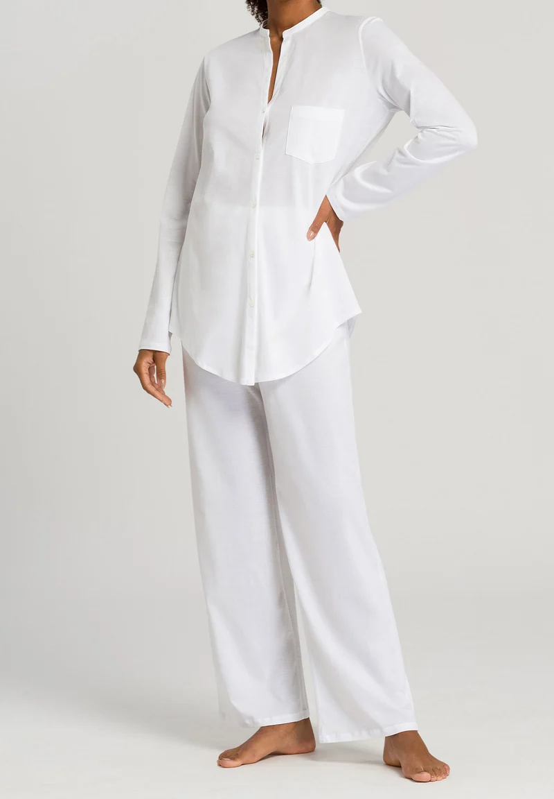 Cotton Deluxe L/SLV Pajama | white 077956-070101