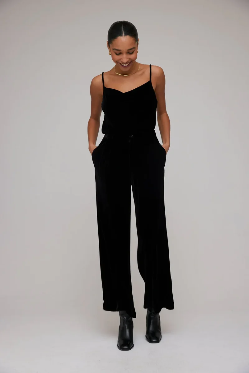 Velvet Pleated Trousers